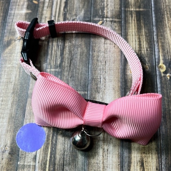 5for$10 Baby Pink Bell Cat Collar & Small Pet Collar Pet Accessories 10 Inches - Picture 4 of 10